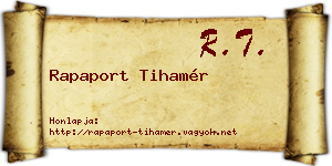 Rapaport Tihamér névjegykártya